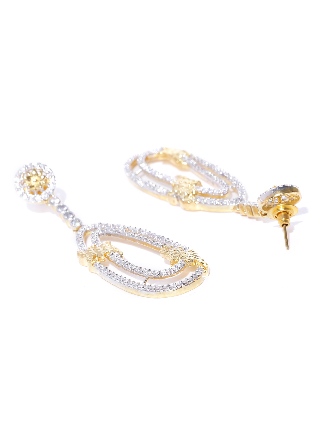YouBella Gold-Plated Stone-Studded Drop Earrings